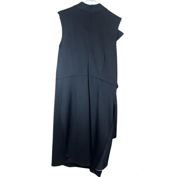 Handmade Vintage Black White Ruffled Cascade Mock Neck Halter Maxi Dress Size XL - Picture 4 of 8